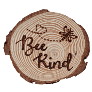 Handmade Wooden Bee Kind Coaster