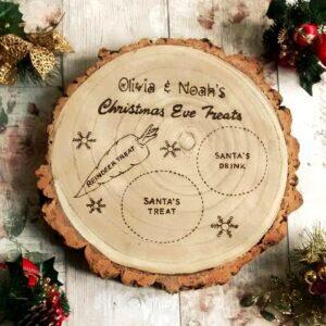 Handmade Wooden Personalised Christmas Eve Santa Plate