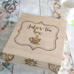 Handmade Wooden Personalised Tea Box Gift