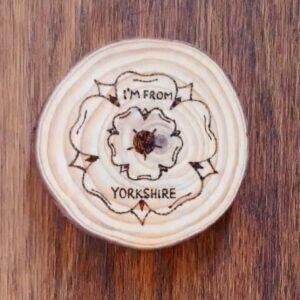 Handmade Wooden I'm From Yorkshire Wood Slice Coaster