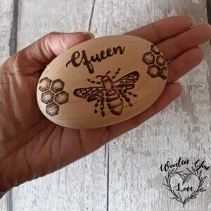 Handmade Wooden Gift Queen Bee Pebble