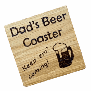 Handmade Wooden Beer Oak Coaster Gift
