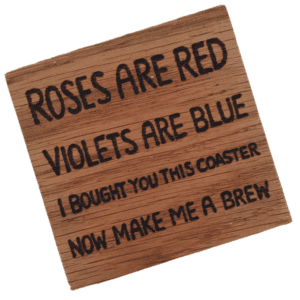 Handmade Wooden Roses Are Red Oak Coaster