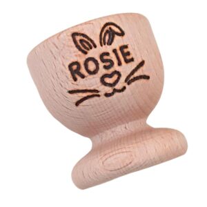 personalised egg cup with bunny design
