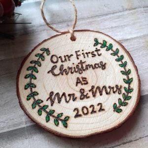First christmas as Mr and Mrs 2022 tree decoration