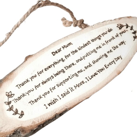 Handmade Wooden Mum Sentimental Plaque Gift Wooden You Love